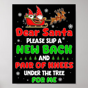 Dear Santa Please Bring Me A New Back & Knees Poster