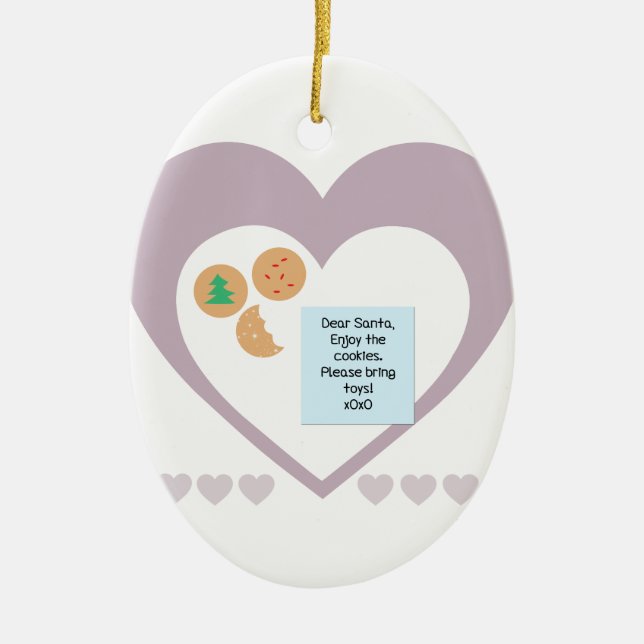 Dear Santa - Please Bring Toys Ceramic Tree Decoration (Front)