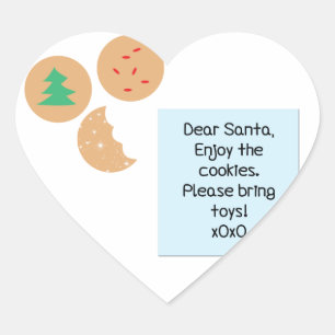Dear Santa - Please Bring Toys Heart Sticker