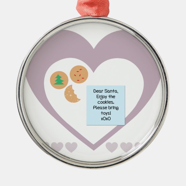 Dear Santa - Please Bring Toys Metal Tree Decoration (Front)