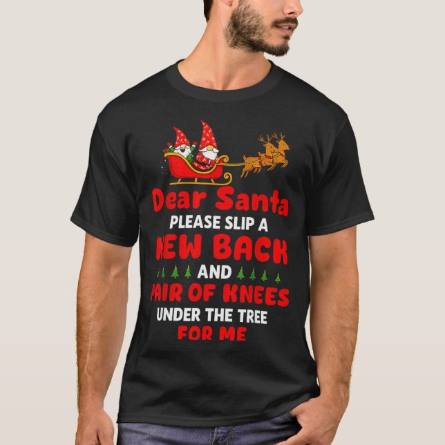Dear Santa Please Slip A New Back And Pair Of Knee T-Shirt (Front)