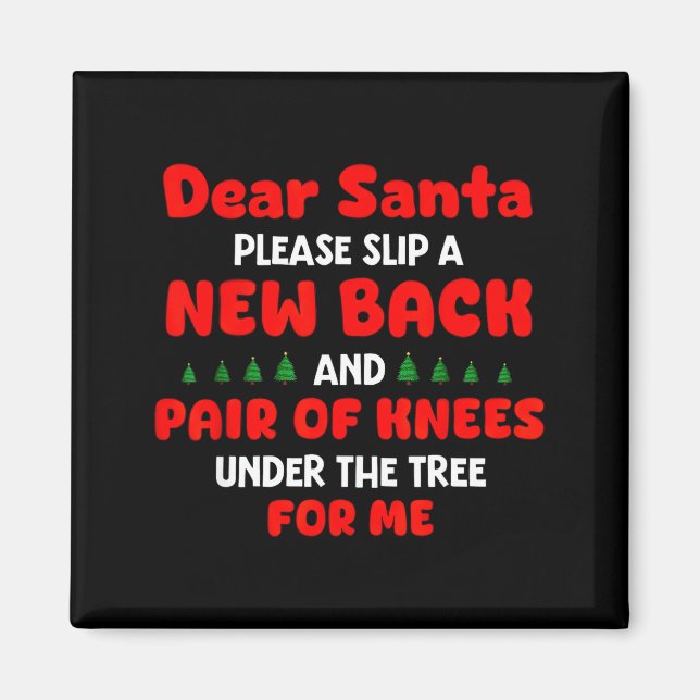 Dear Santa Please Slip New Back And Pair Of Knees  Magnet (Front)