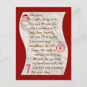 Dear Santa, Postcard