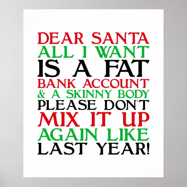 Dear Santa Poster (Front)