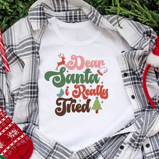 Dear Santa Retro Groovy Christmas Holidays T-Shirt (Dear Santa Retro Groovy Christmas Holidays T-Shirt)