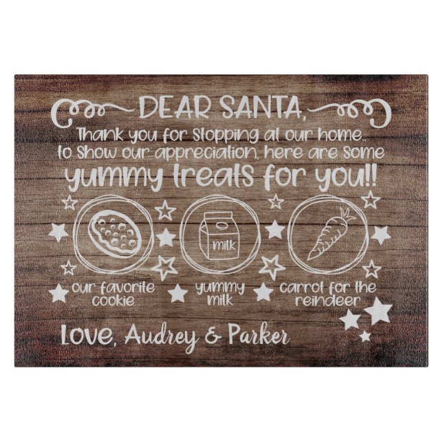 Dear Santa Serving Tray Cutting Board (Front)