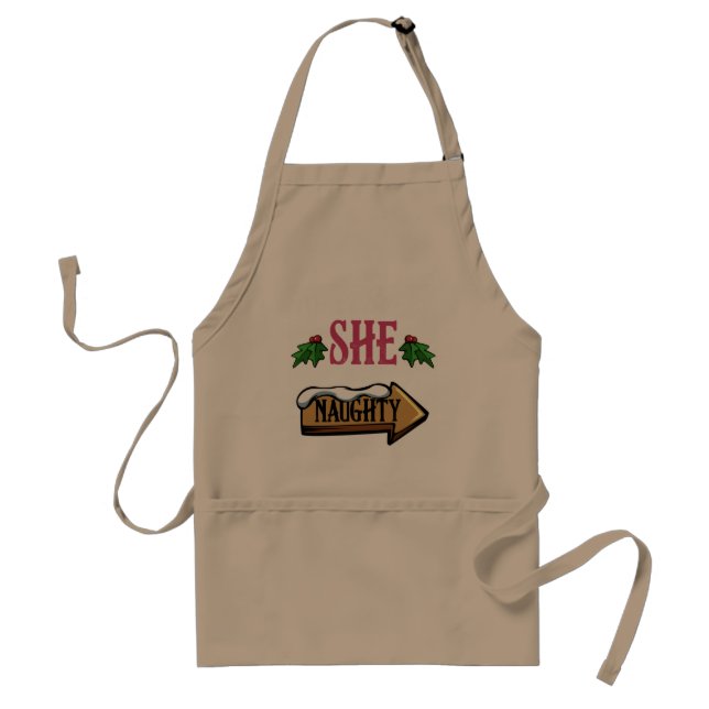 Dear Santa She Is The Naughty One Funny Matching Standard Apron (Front)