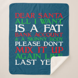 Dear Santa Sherpa Blanket