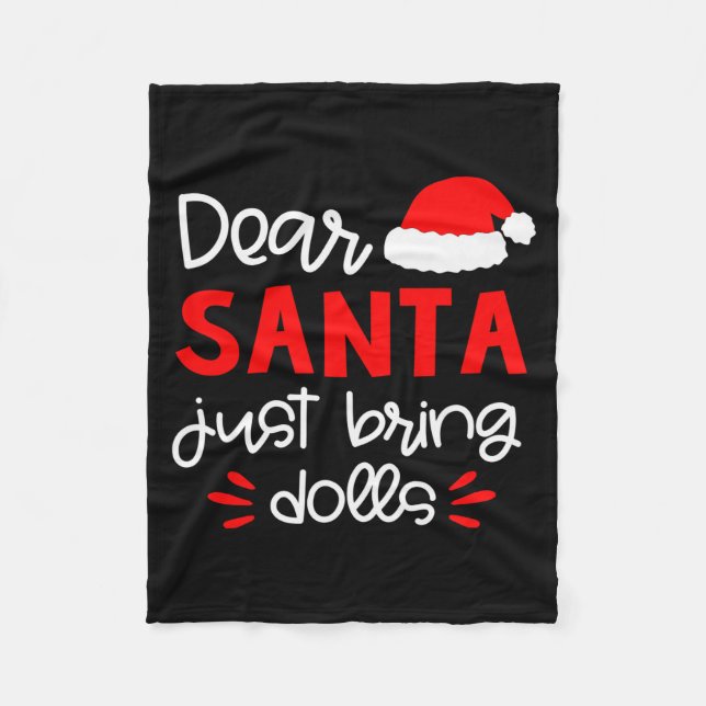 Dear Santa Shirt Funny Matching Family Christmas P Fleece Blanket (Front)