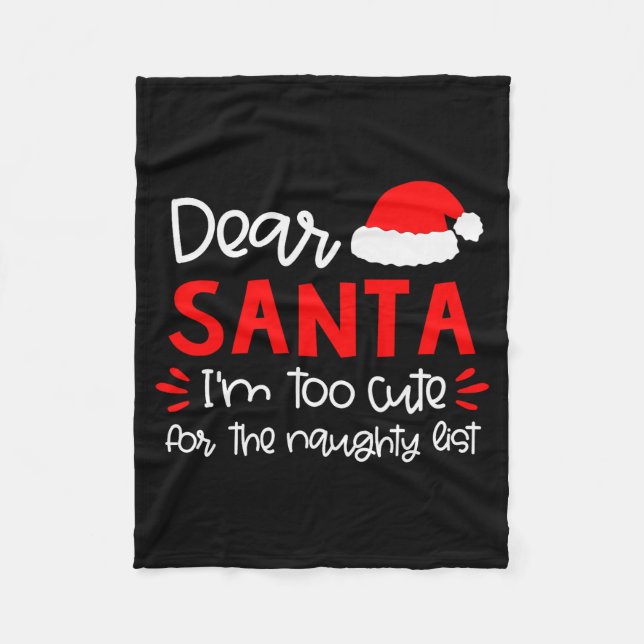 Dear Santa Shirt Funny Matching Family Christmas P Fleece Blanket (Front)