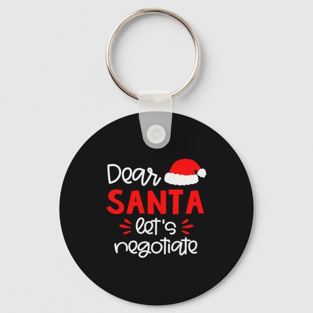 Dear Santa Shirt Funny Matching Family Christmas P Key Ring (Front)