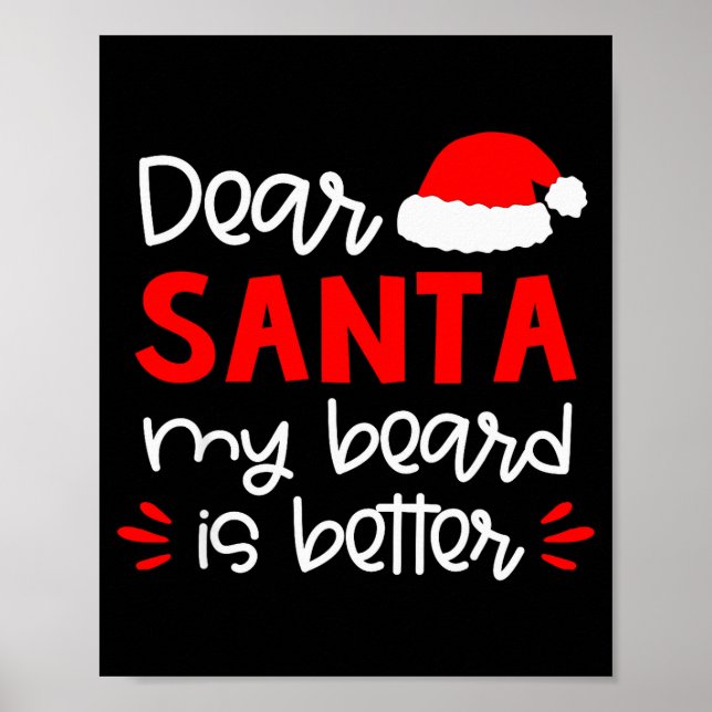 Dear Santa Shirt Funny Matching Family Christmas P Poster (Front)