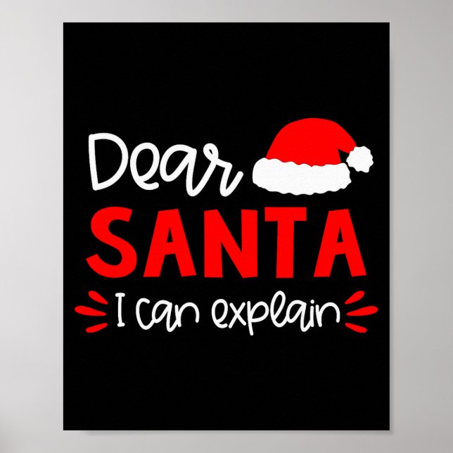 Dear Santa Shirt Funny Matching Family Christmas P Poster (Front)
