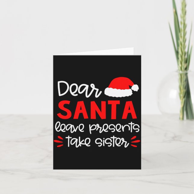 Dear Santa Shirt Siblings Matching Family Christma Card (Front)