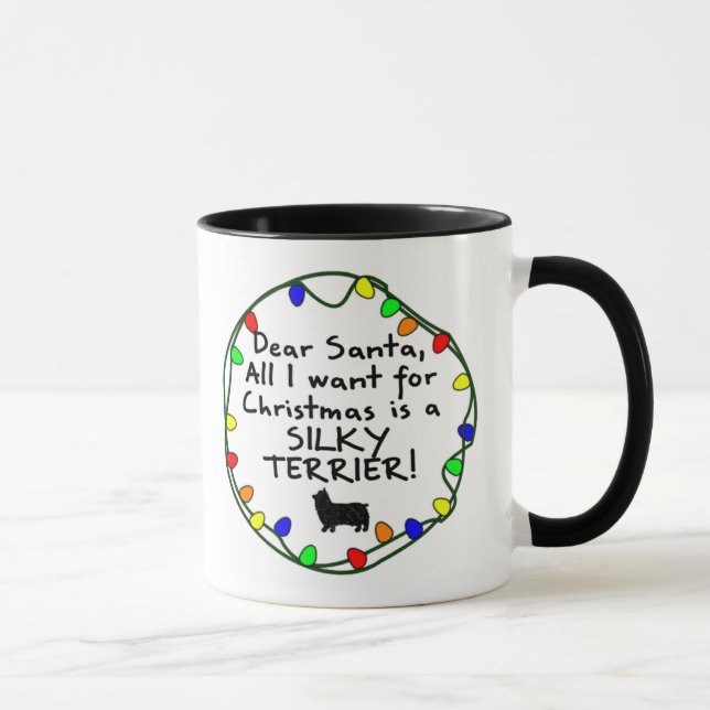 Dear Santa Silky Terrier Mug (Right)