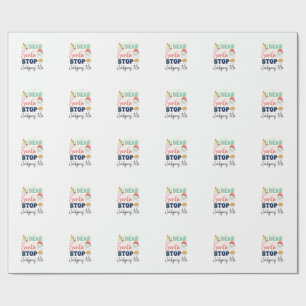 Dear Santa Stop Judging Me Christmas Mushroom Holl Wrapping Paper
