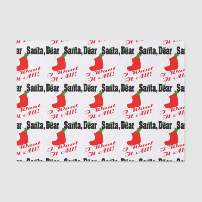 Dear Santa Tissue Paper (Front)