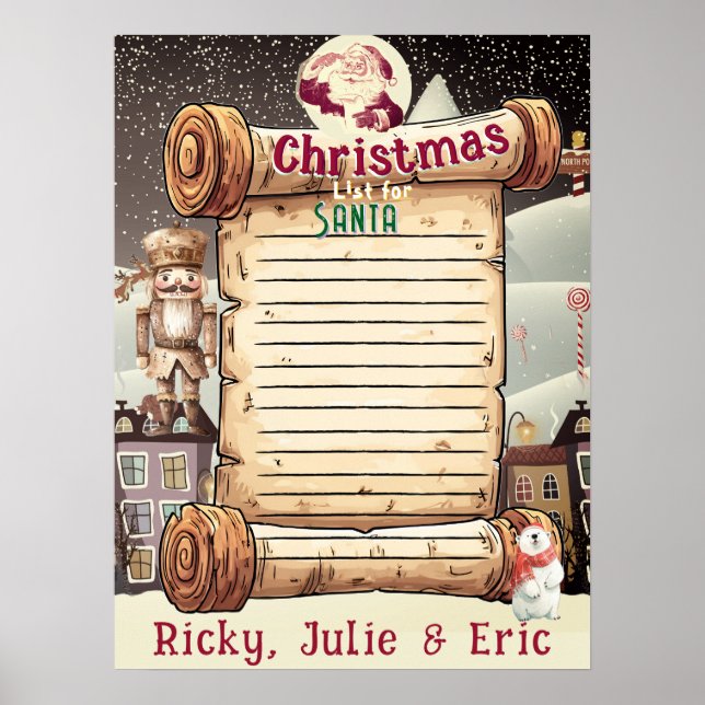 Dear Santa Toy Gift Request List Poster (Front)