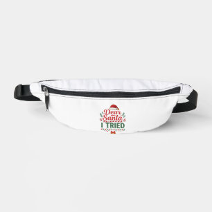 Dear Santa Tried Christmas Hat Present Box Bum Bags