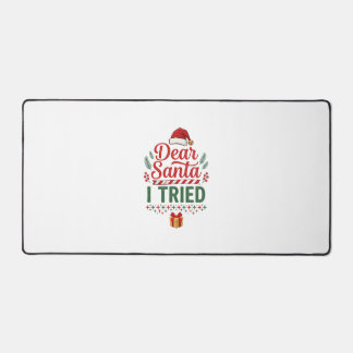Dear Santa Tried Christmas Hat Present Box Desk Mat