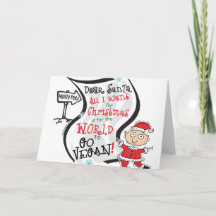 Dear Santa Vegan Wish Holiday Card