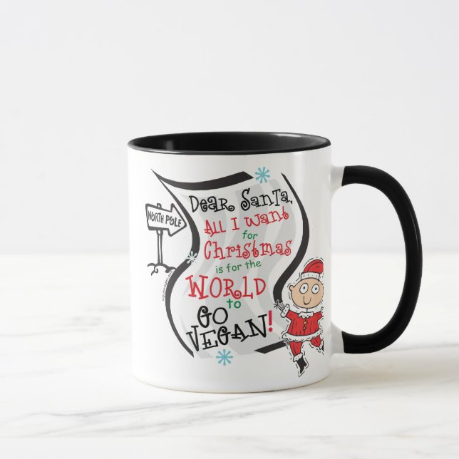 Dear Santa Vegan Wish Mug (Right)