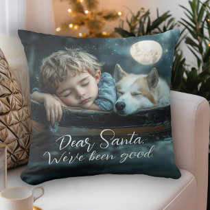 Dear Santa We've Been Good Holiday Photo Cushion