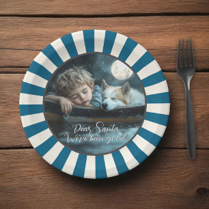 Dear Santa We've Been Good Holiday Photo Paper Plate