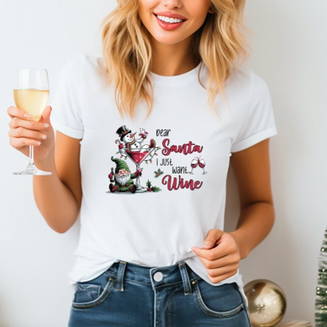 Dear Santa Wine T-shirt (Creator Uploaded)
