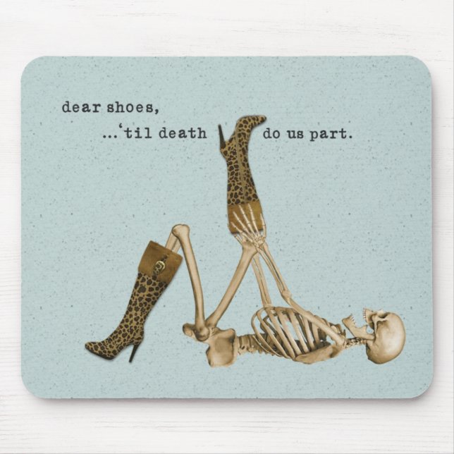 Dear Shoes Skeleton in Love Mouse Mat (Front)