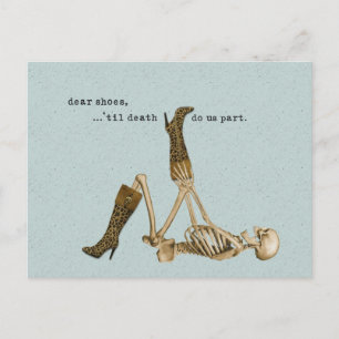 Dear Shoes Skeleton in Love Postcard