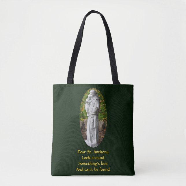 Dear St. Anthony Look Around Catholic Tote Bag (Front)