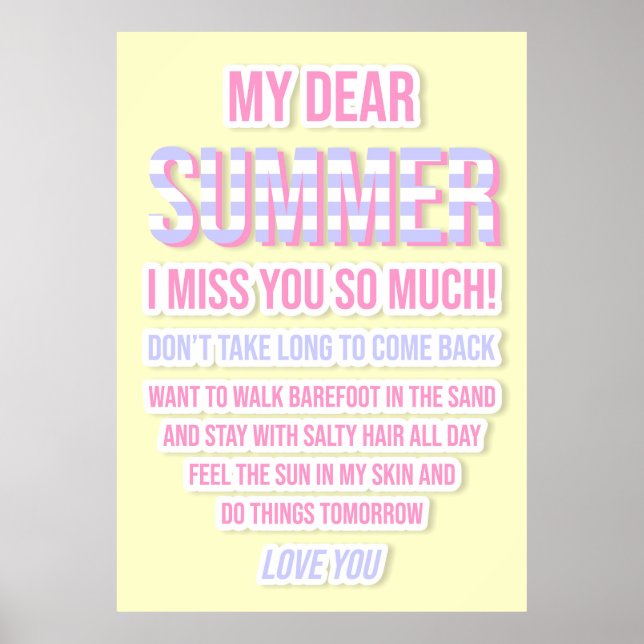 Dear Summer Poster (Front)