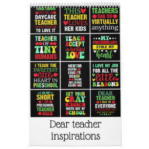 Dear teacher inspirations calendar