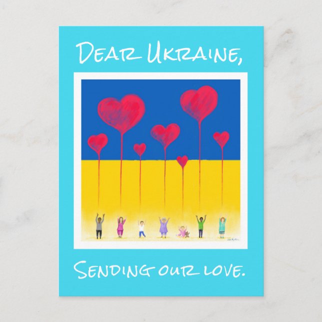 Dear Ukraine Sending Our Love Postcard (Front)