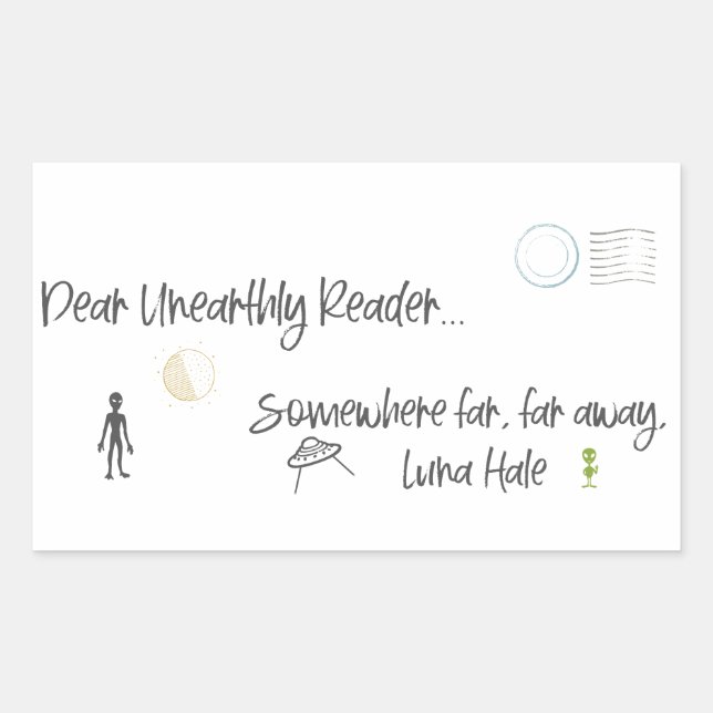 Dear Unearthly Reader Rectangular Sticker (Front)
