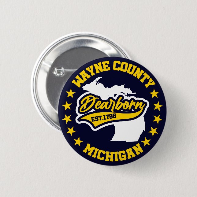 Dearborn,Michigan 6 Cm Round Badge (Front & Back)