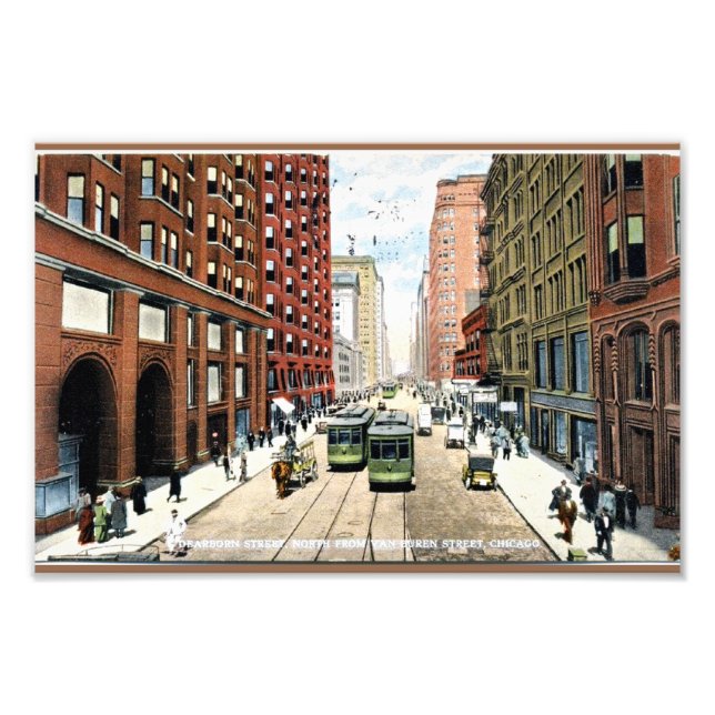 Dearborn Street, Chicago, Illinois 1911 Photo Print (Front)
