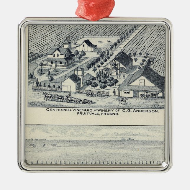 Deardorff and Centennial Vineyards, California Metal Tree Decoration (Front)