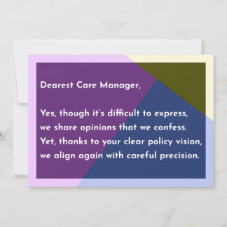 Dearest Care Manager Thank You Card