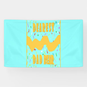 Dearest Dad Bear fun design med blue mustard colou Banner