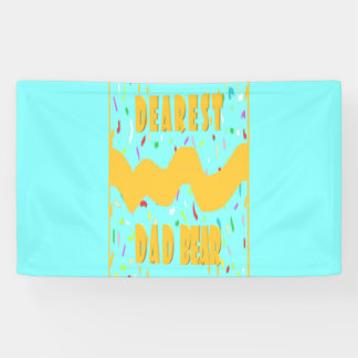 Dearest Dad Bear fun design med blue mustard colou Banner