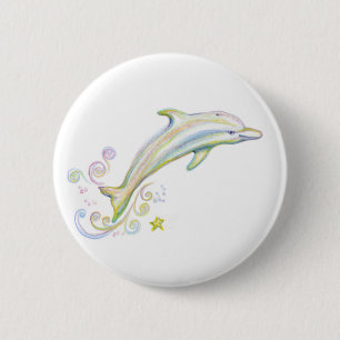 Dearest Dolphin 6 Cm Round Badge