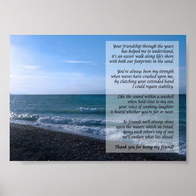 Dearest Friend Poem By the Sea Poster (Front)