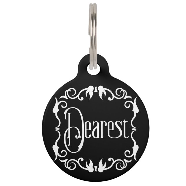Dearest Gothic Pet Tag (Front)