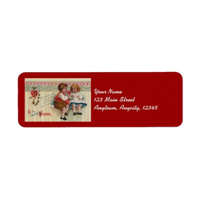 Dearest Valentine Vintage Address Stickers (Front)