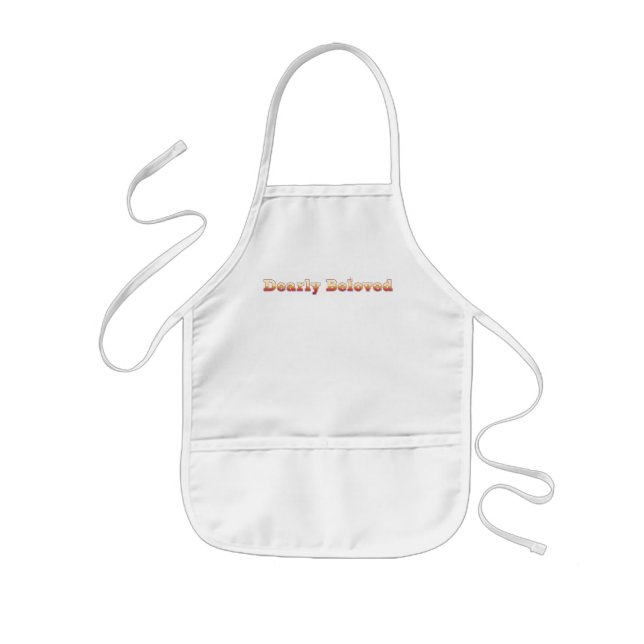 "Dearly Beloved" Bible quote with golden text Kids Apron (Front)