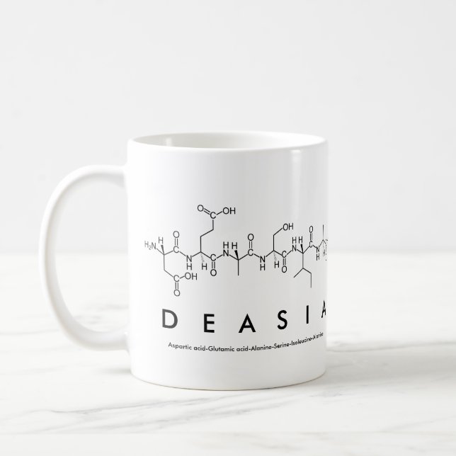 Deasia peptide name mug (Left)