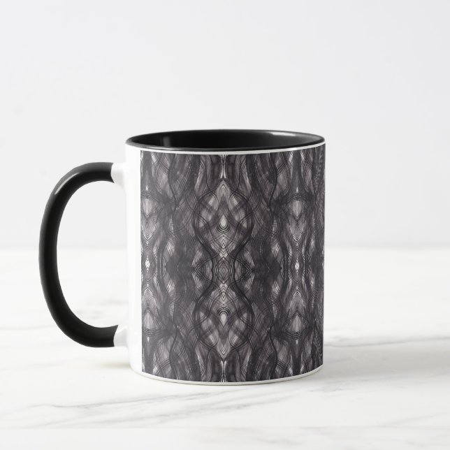 Death Abstract Dark Black Watercolor Art Mug (Left)