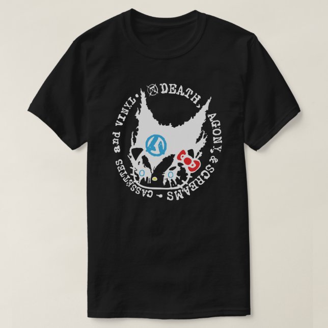 Death, Agony, & Screams Cassettes and Vinyl  T-Shirt (Design Front)
